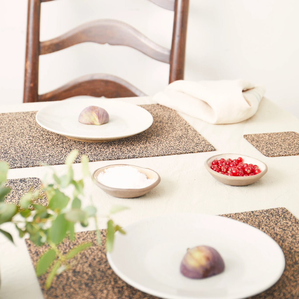 Set of 4 Rectangle Dash Recycled Rubber and Cork Placemats from LIGA for sale at Mostyn 5