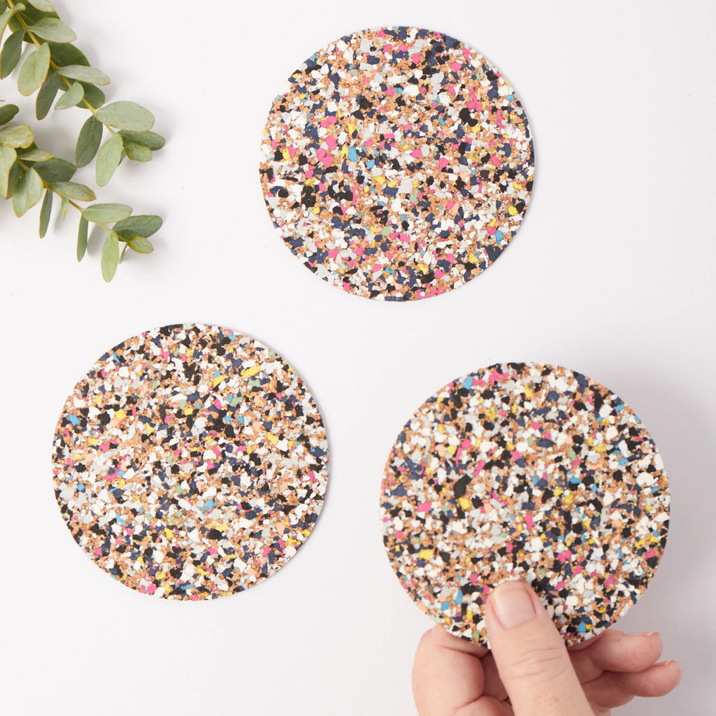 Set of 4 Round Beach Clean Coasters from LIGA for sale at Mostyn