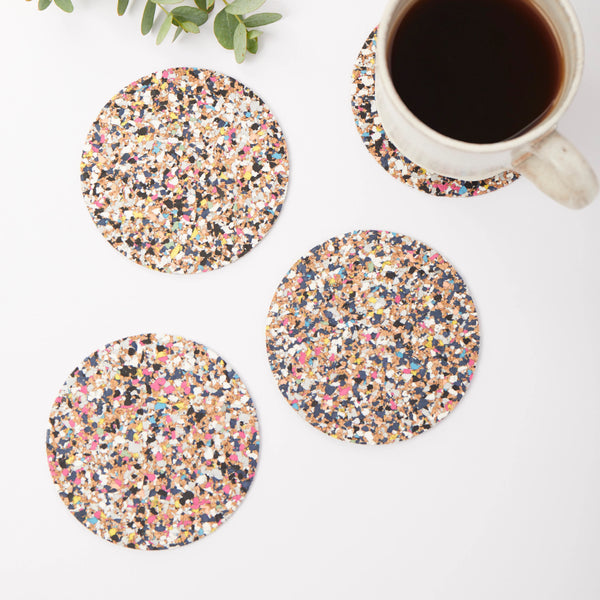 Set of 4 Round Beach Clean Coasters from LIGA for sale at Mostyn 3