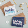 Set of 4 Mini Welsh Language Christmas Cards Nadolig Llawen from Draenog for sale at Mostyn