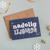 Set of 4 Mini Welsh Language Christmas Cards Nadolig Llawen from Draenog for sale at Mostyn