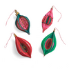 Set of 4 Screen Printed Vintage Baubles Paper Christmas Decorations from East End Press for sale at Mostyn 