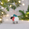 Sheep with Christmas Tree Hanging Felt Christmas Decoration from Sass and Belle for sale at Mostyn