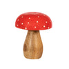 Short Red and White Wooden Mushroom Standing Autumn Decoration from Sass and Belle for sale at Mostyn