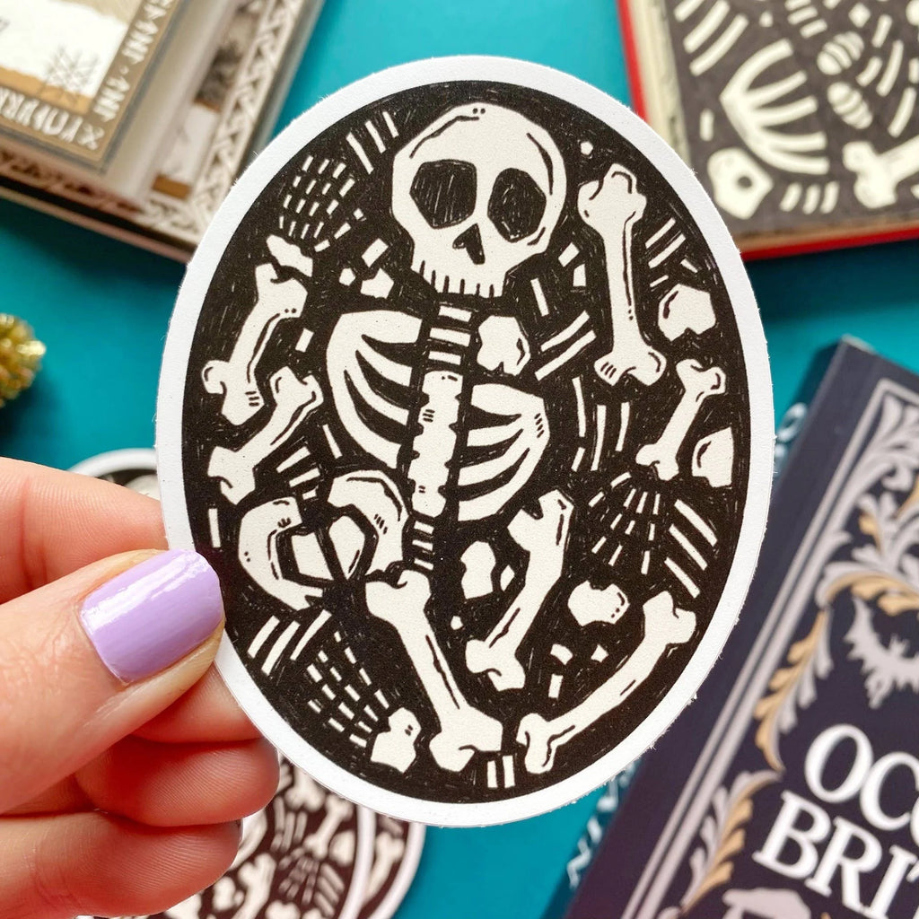 Skeleton Vinyl Sticker by Stacey McEvoy Caunt for sale at Mostyn