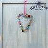Small Handmade Multi Coloured Beaded Heart Hanging Decoration from Rex London for sale at Mostyn