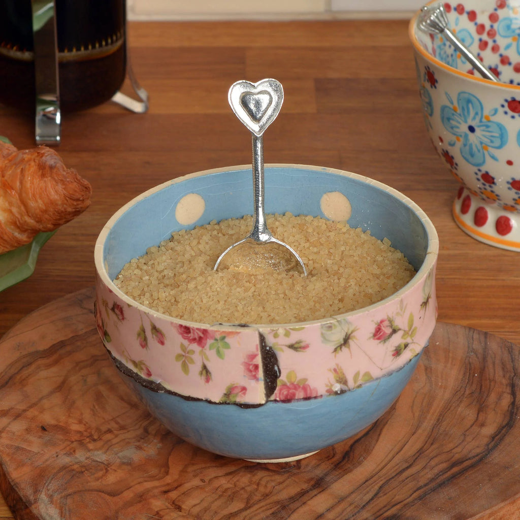 Small Pewter Love Heart Sugar Spoon from Glover and Smith for sale at Mostyn 4