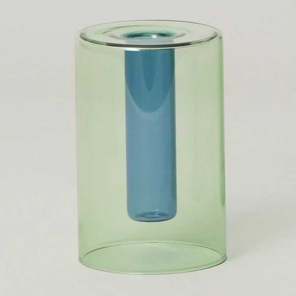 Small Reversible Glass Vase Green Blue from Block Design for sale at Mostyn