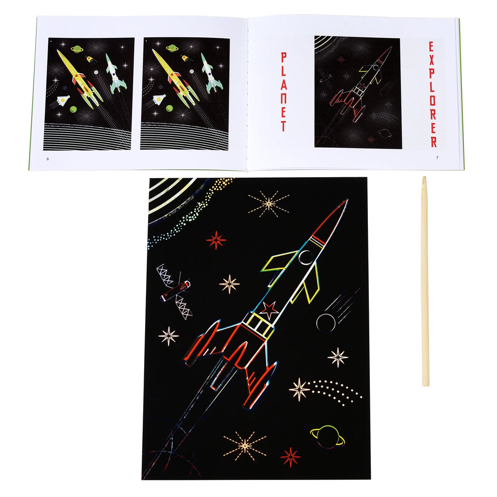 Space Age Scratch Art Kit from Rex London for sale at Mostyn