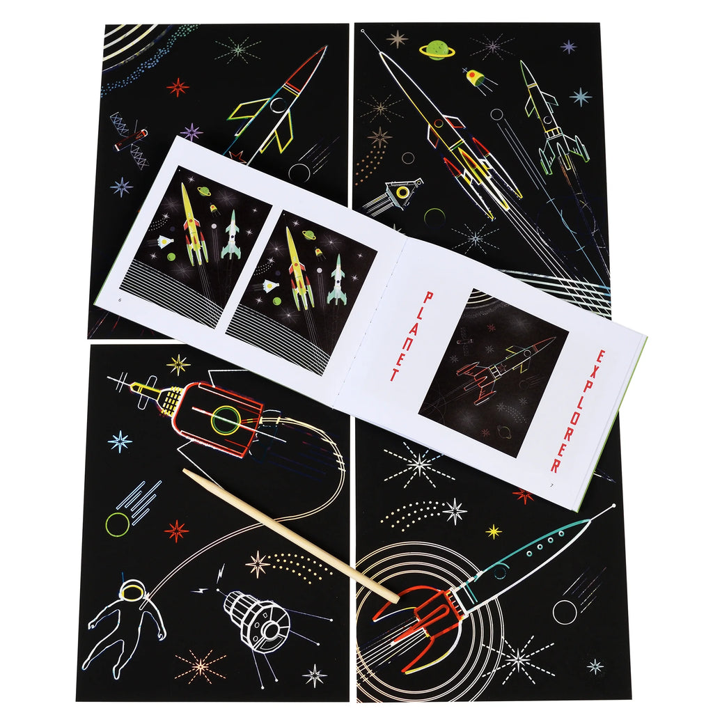 Space Age Scratch Art Kit from Rex London for sale at Mostyn