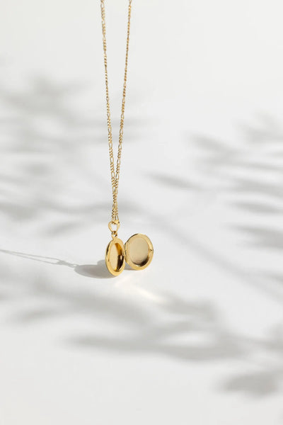 Sparkle Effect Gold Vermeil on Sterling Silver Locket Necklace from Rebecca Oldfield for sale at Mostyn