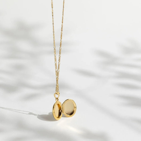 Sparkle Effect Gold Vermeil on Sterling Silver Locket Necklace from Rebecca Oldfield for sale at Mostyn