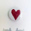 Staffordshire Cats with Hearts Greeting Card with Badge by The Black Rabbit for sale at Mostyn