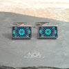 Stainless Steel Cufflinks with Ceramic Inlays by NOA Jewellery for sale at Mostyn