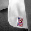 Stainless Steel Cufflinks with Ceramic Inlays by NOA Jewellery for sale at Mostyn