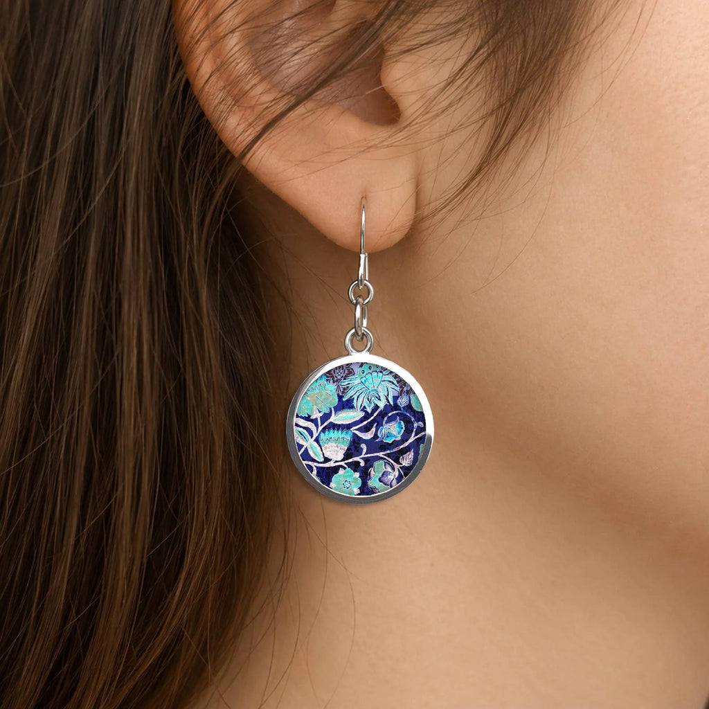 Stainless Steel and Walnut Round Earrings by NOA Jewellery for sale at Mostyn