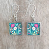 Stainless Steel and Walnut Square Earrings by NOA Jewellery for sale at Mostyn