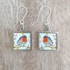 Stainless Steel and Walnut Square Earrings by NOA Jewellery for sale at Mostyn