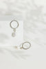 Sterling Silver Circle Stud Earrings with Drop Pearl from Rebecca Oldfield for sale at Mostyn