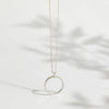 Sterling Silver Sparkle Effect Circle Necklace on an 18" Figaro Chain from Rebecca Oldfield for sale at Mostyn