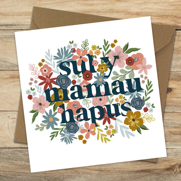 Sul y Mamau Flower Posy Welsh Mother's Day Card from Max Rocks for sale at Mostyn
