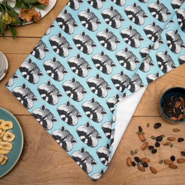 'Raccoon' Print Tea Towel from the Owlery for sale at Mostyn