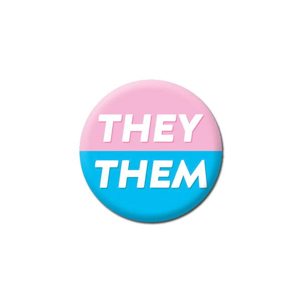 They/Them Pronouns Badge by Dean Morris cards for sale at Mostyn