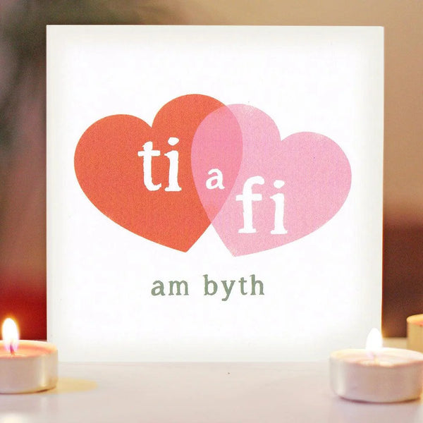 Ti a Fi an Byth You and Me Forever Welsh Valentine's Card from The Welsh Gift Shop for sale at Mostyn
