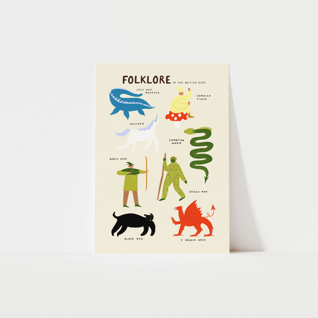 Unframed British Isles Folklore Creatures Art Print by Little Black Cat Illustrated Goods for sale at Mostyn
