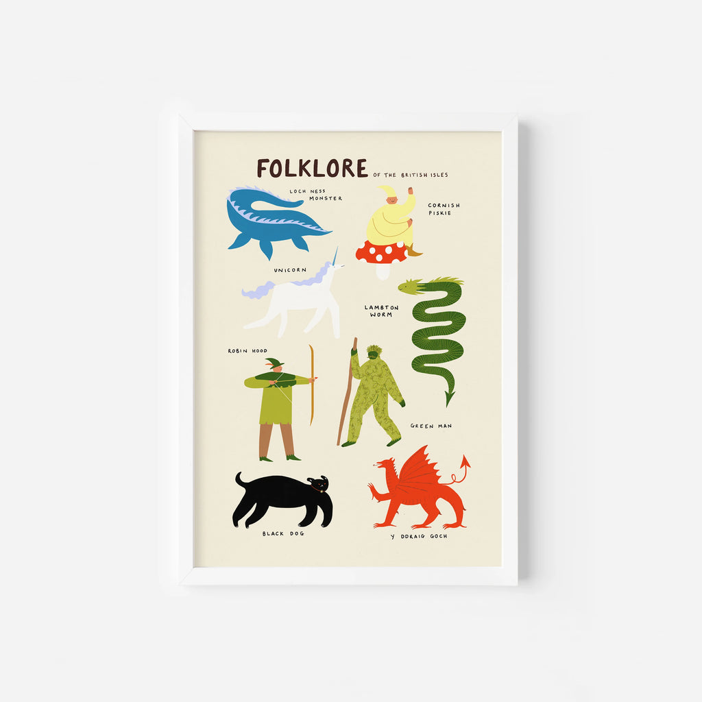 Unframed British Isles Folklore Creatures Art Print by Little Black Cat Illustrated Goods for sale at Mostyn