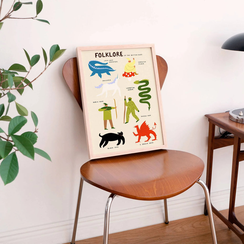 Unframed British Isles Folklore Creatures Art Print by Little Black Cat Illustrated Goods for sale at Mostyn