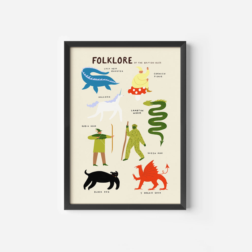Unframed British Isles Folklore Creatures Art Print by Little Black Cat Illustrated Goods for sale at Mostyn