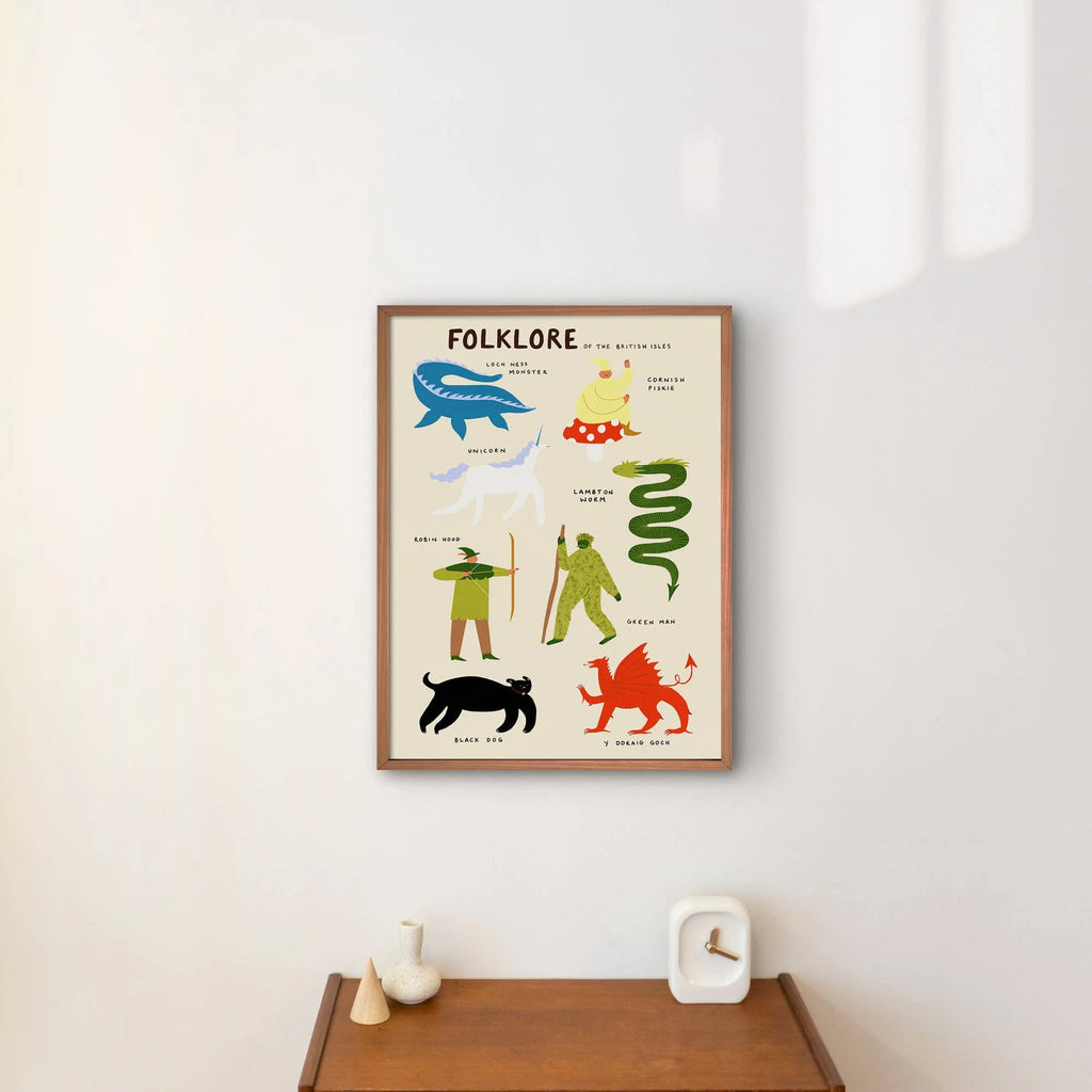 Unframed British Isles Folklore Creatures Art Print by Little Black Cat Illustrated Goods for sale at Mostyn