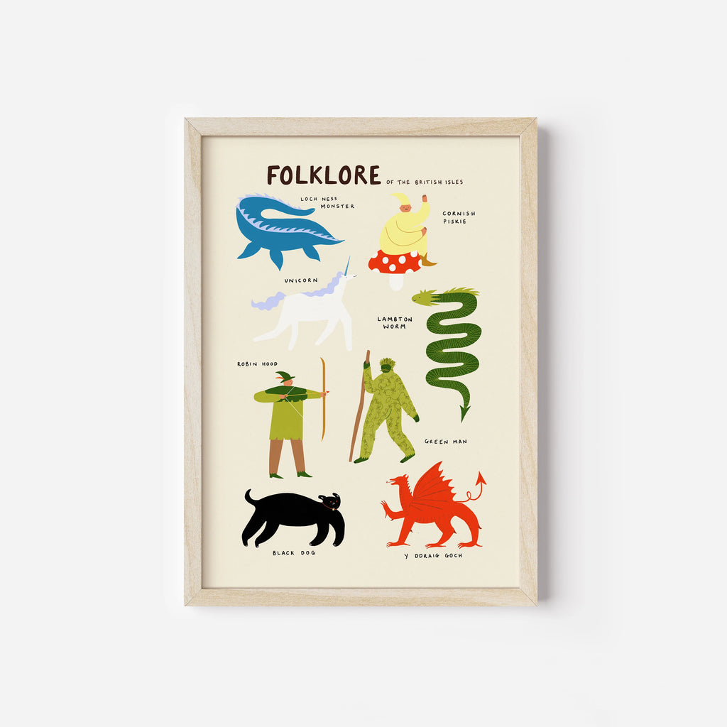 Unframed British Isles Folklore Creatures Art Print by Little Black Cat Illustrated Goods for sale at Mostyn