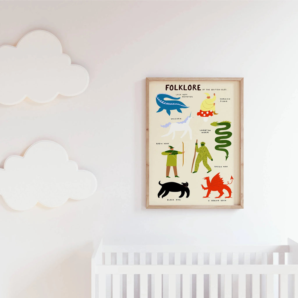 Unframed British Isles Folklore Creatures Art Print by Little Black Cat Illustrated Goods for sale at Mostyn