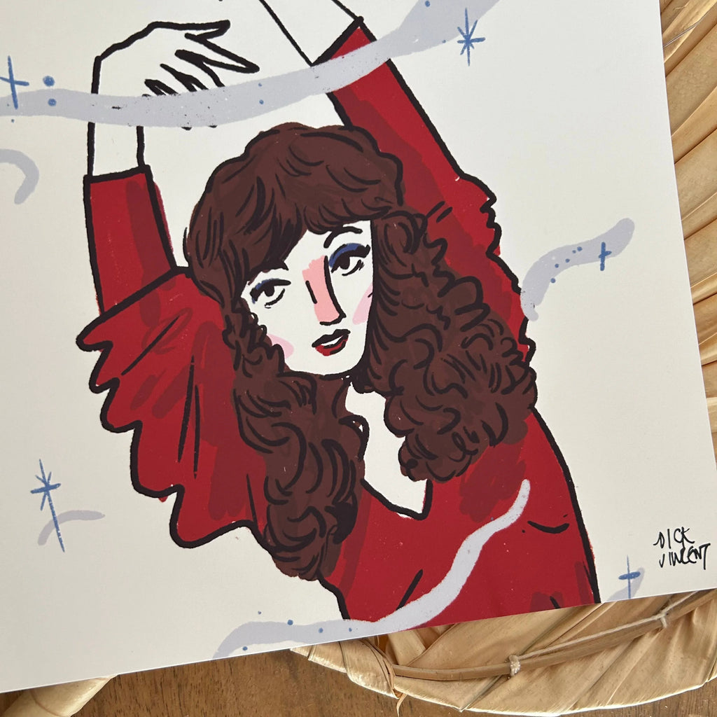 Unframed Kate Bush Wuthering Heights Art Print by Dick Vincent for sale at Mostyn