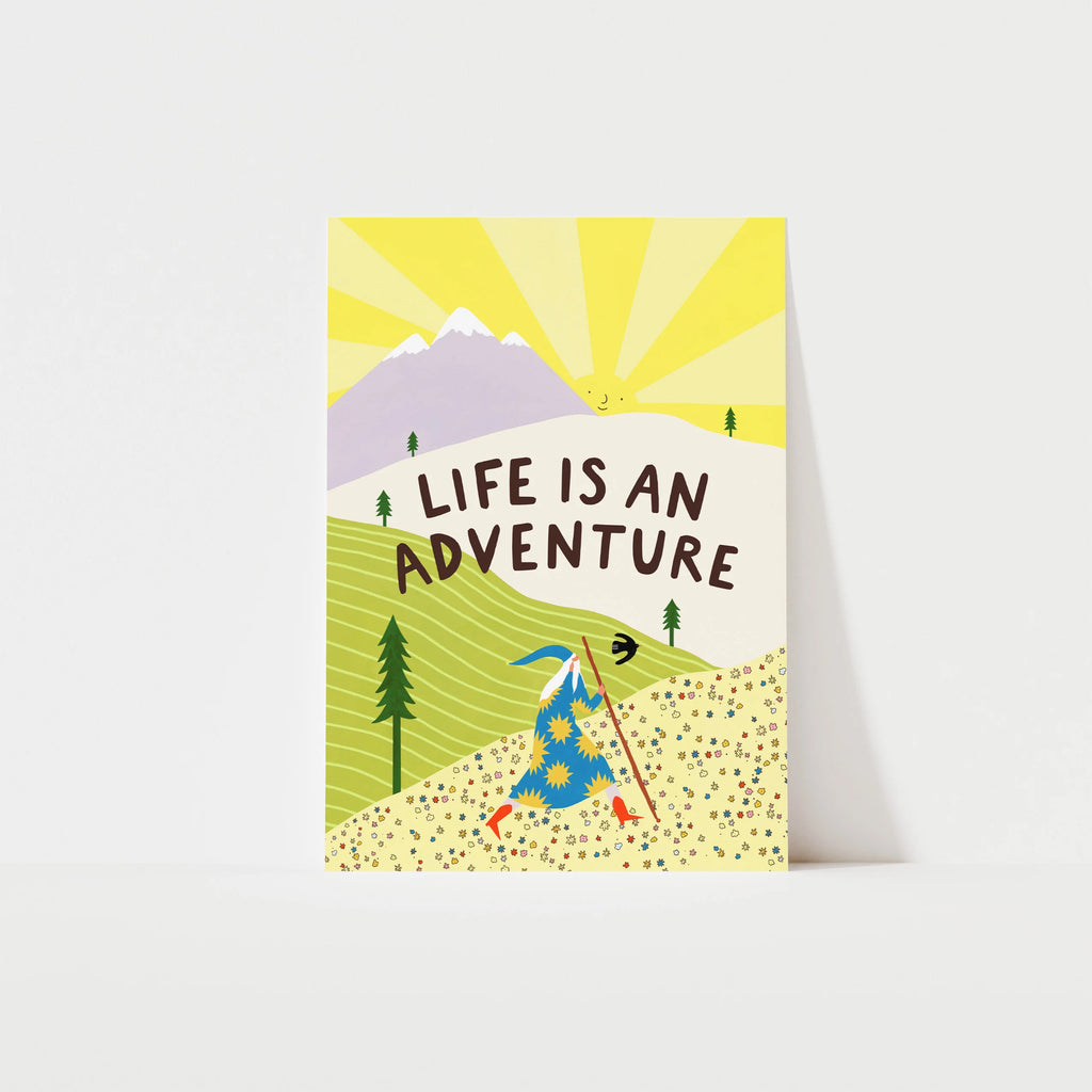 Unframed Life Is An Adventure Wizard Art Print by Little Black Cat Illustrated Goods for sale at Mostyn