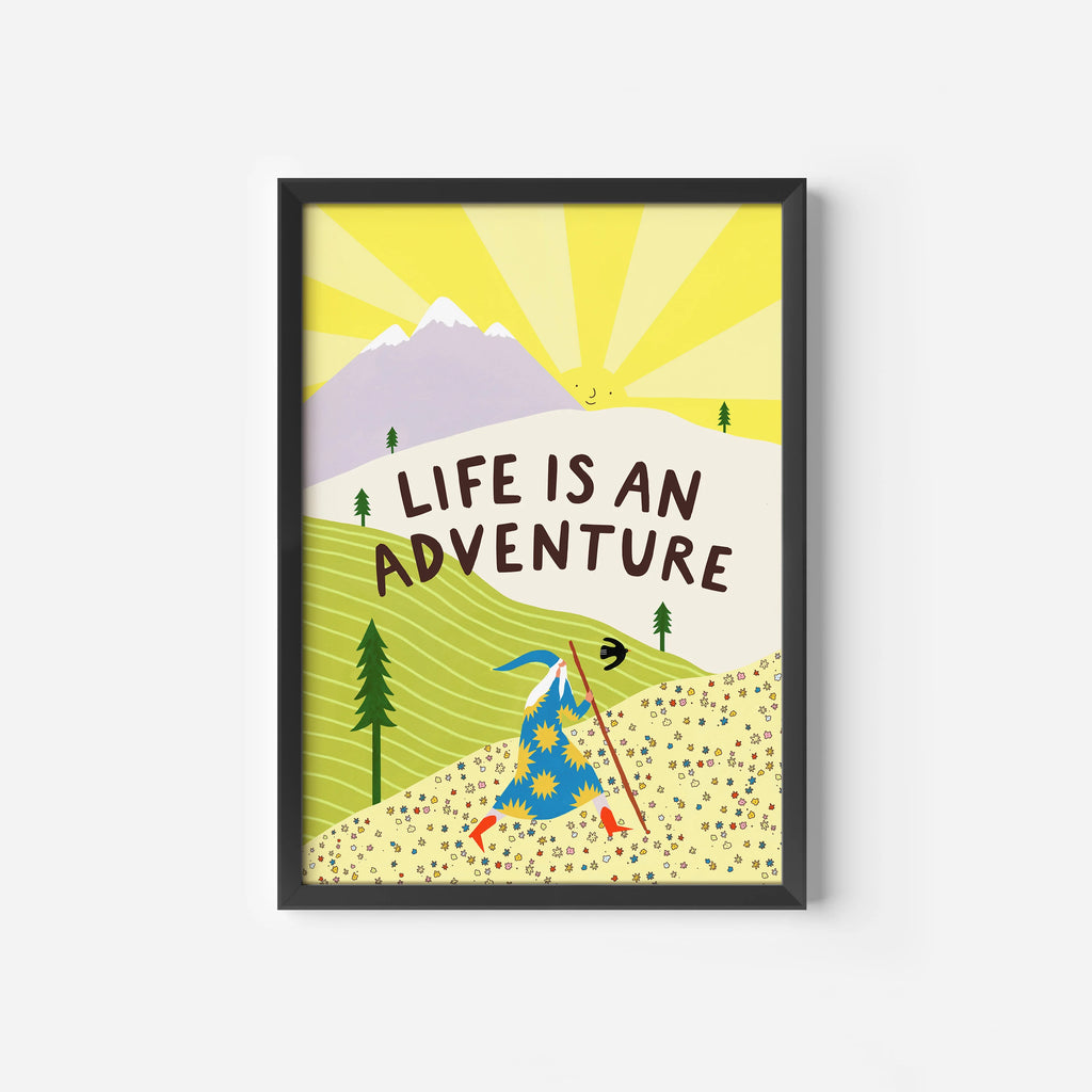 Unframed Life Is An Adventure Wizard Art Print by Little Black Cat Illustrated Goods for sale at Mostyn