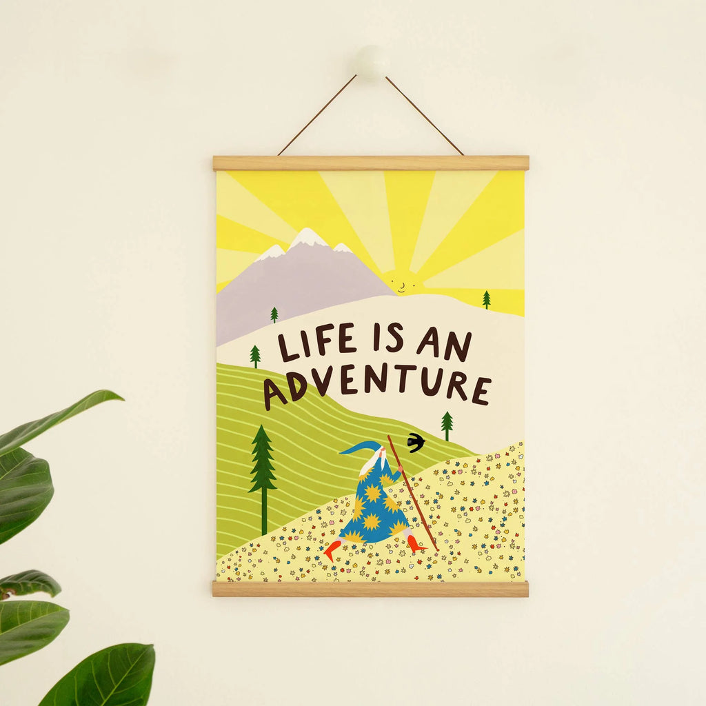 Unframed Life Is An Adventure Wizard Art Print by Little Black Cat Illustrated Goods for sale at Mostyn