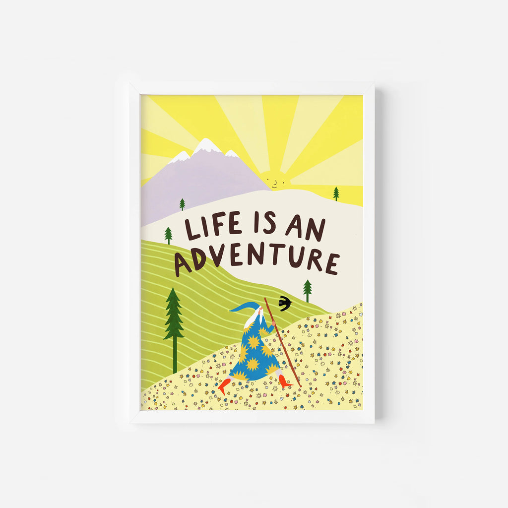 Unframed Life Is An Adventure Wizard Art Print by Little Black Cat Illustrated Goods for sale at Mostyn