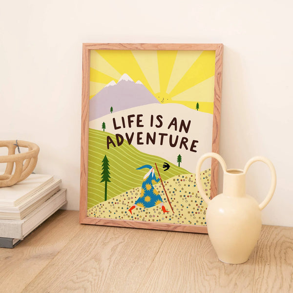 Unframed Life Is An Adventure Wizard Art Print by Little Black Cat Illustrated Goods for sale at Mostyn