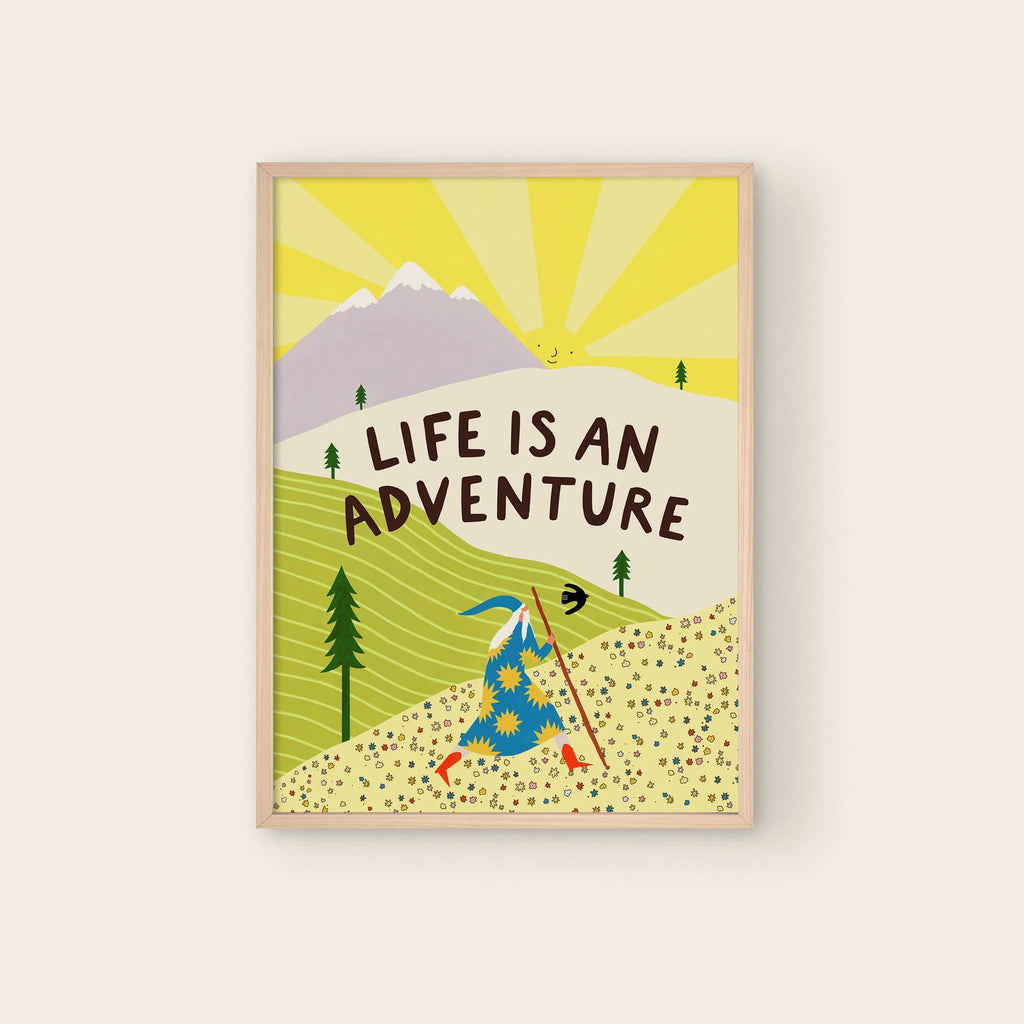 Unframed Life Is An Adventure Wizard Art Print by Little Black Cat Illustrated Goods for sale at Mostyn