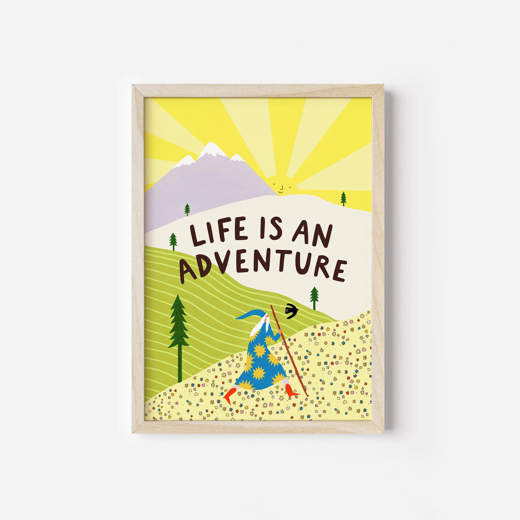 Unframed Life Is An Adventure Wizard Art Print by Little Black Cat Illustrated Goods for sale at Mostyn