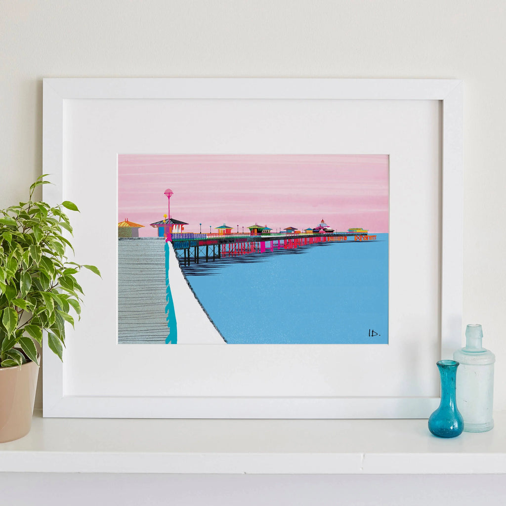 Unframed Llandudno Pier Art Print by I Drew This for sale at Mostyn