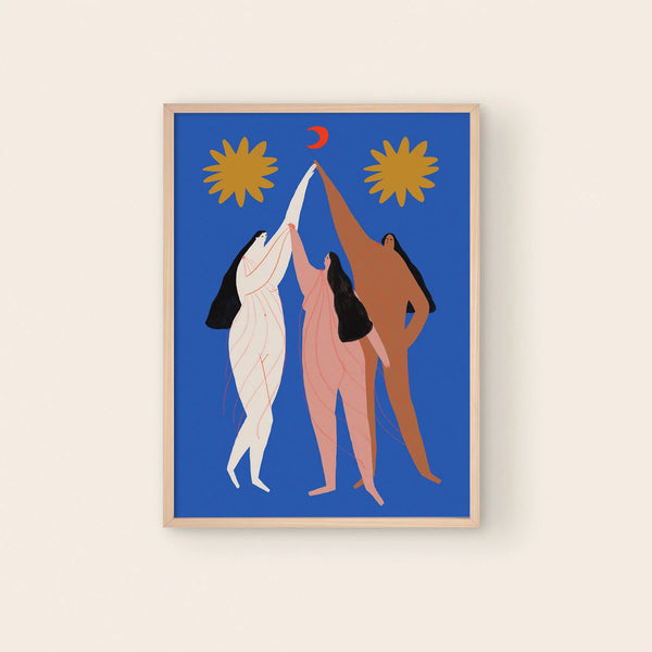 Unframed Three Graces Art Print by Little Black Cat Illustrated Goods for sale at Mostyn