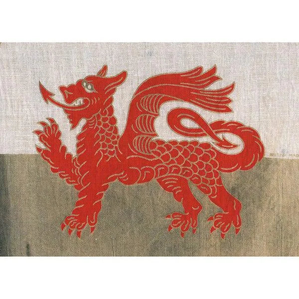 Vintage Welsh Dragon Flag Greeting Card from The Welsh Gift Shop for sale at Mostyn