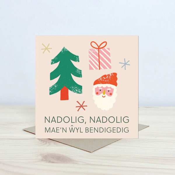 Welsh Language Christmas Card Nadolig Mae'n Wyl Bendigedig from Nansi Nudd for sale at Mostyn