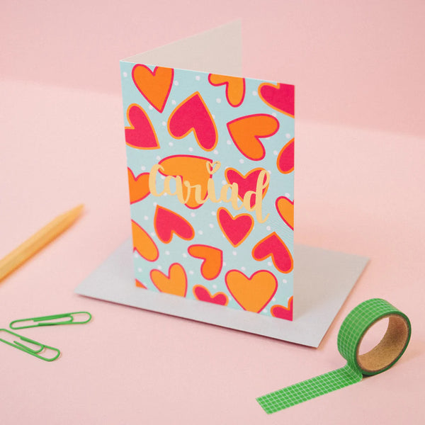 Welsh Love Cariad Valentines Card from Draenog for sale at Mostyn 2