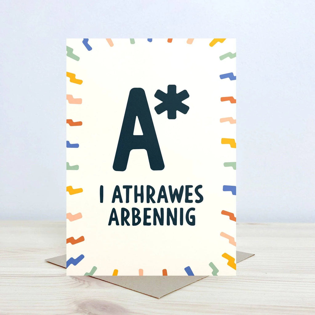 Welsh Teacher Card Athrawes Arbennig by Draenog for sale at Mosty