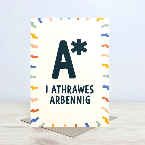 Welsh Teacher Card Athrawes Arbennig by Draenog for sale at Mosty